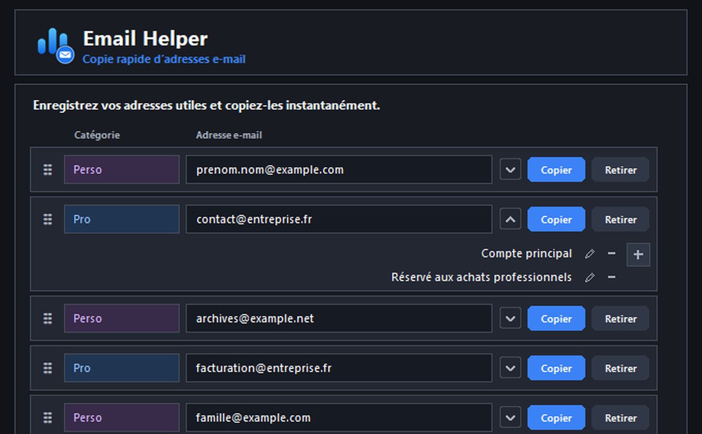 Interface Email Helper